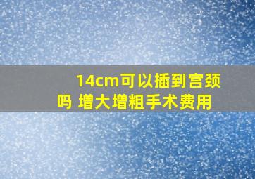 14cm可以插到宫颈吗 增大增粗手术费用